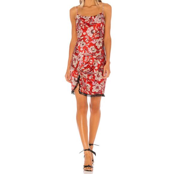 Cinq À Sept Avalyn Mini Dress In Venetian Red Multi Size 0 - Picture 1 of 6